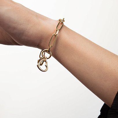 Браслет "Сердечко" в желтом золоте б05634 №8