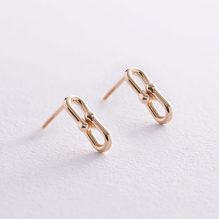 Сережки - пусети "Фантазія" у жовтому золоті с08182 від ювелірного магазину Онікс