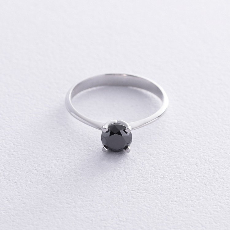 Заручальна каблучка з чорним діамантом (біле золото) 236291122 від ювелірного магазину Онікс - 2