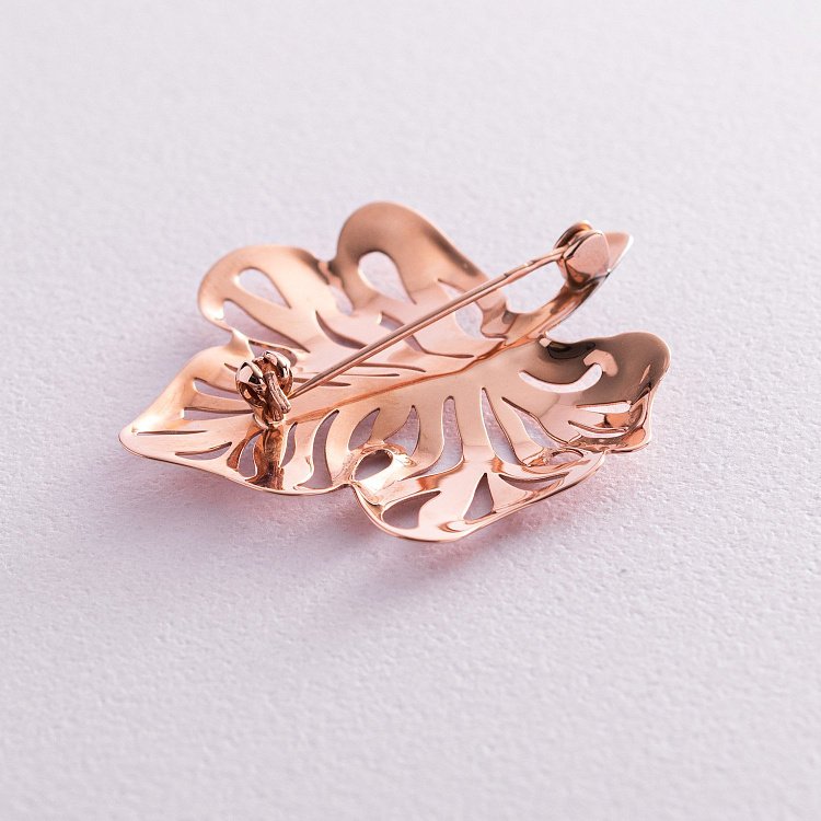 Золотая брошь "Листочек" зак00098 от ювелирного магазина Оникс - 2