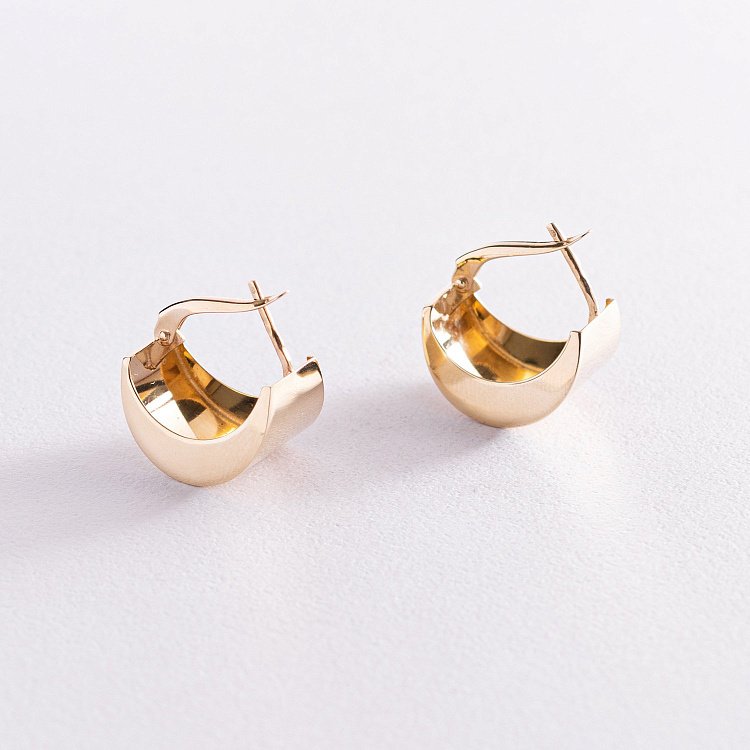 Сережки "Лунниця" у жовтому золоті 470569м від ювелірного магазину Онікс - 2