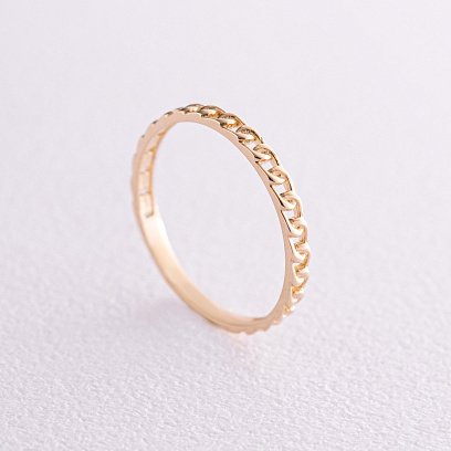 Каблучка "Ланцюжок" у жовтому золоті к07132 №3