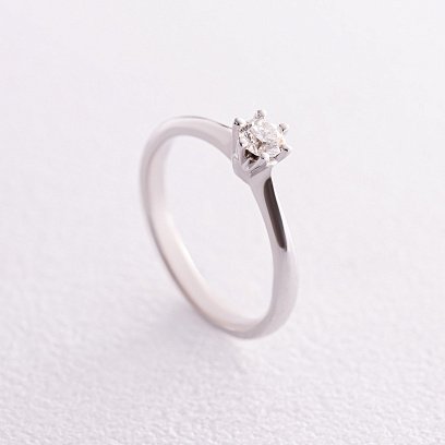 Заручальна золота каблучка з діамантом кб0280