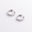 Золотые серьги - кольца с бриллиантами сб0658ri от ювелирного магазина Оникс - 1