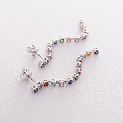 Золотые серьги с сапфирами сб0290sth №2