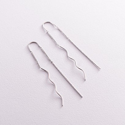 Висячие серьги "Милли" в серебре 123172