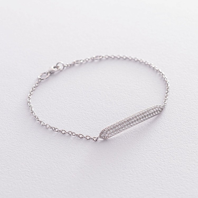 Срібний браслет з фіанітами 141536 від ювелірного магазину Онікс