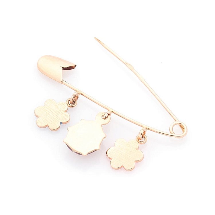 Золота шпилька "Квіточки та сонечка" (емаль) зак00035ц від ювелірного магазину Онікс - 1