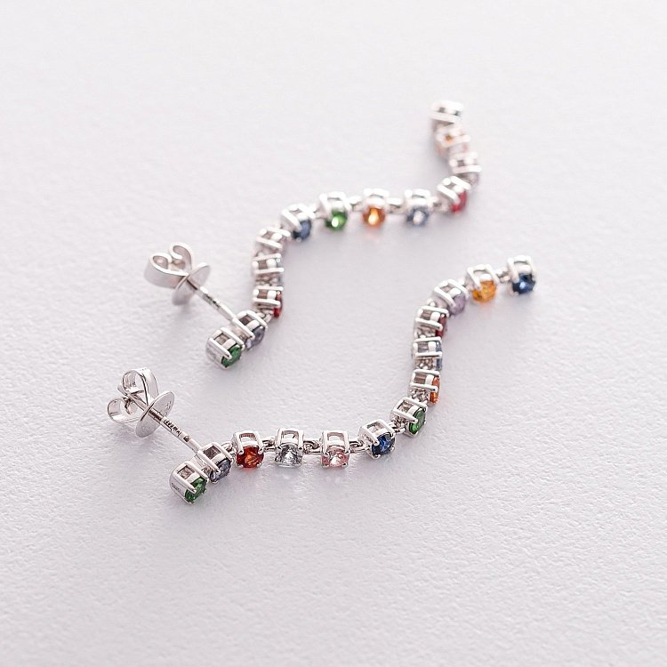 Золотые серьги с сапфирами сб0290sth от ювелирного магазина Оникс - 1