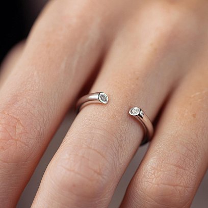 Каблучка "Джолін" у білому золоті (фіаніти) к07416 №9