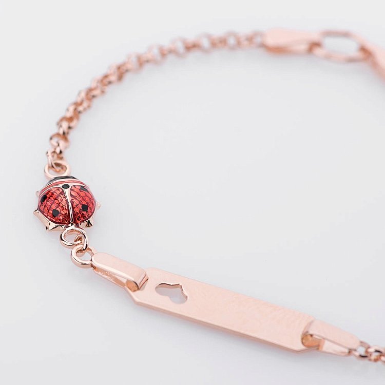 Детский браслет "Сердце и божья коровка" б02519 от ювелирного магазина Оникс - 1