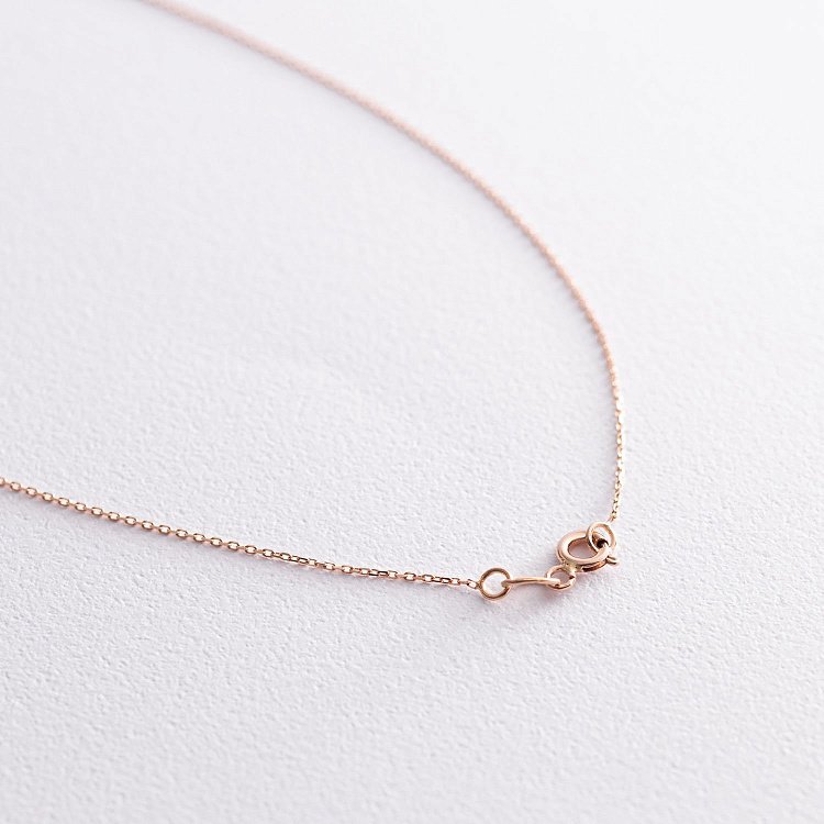 Кольє "Маленьке коло" з одним фиіанітом (червоне золото) кол01719 від ювелірного магазину Онікс - 2