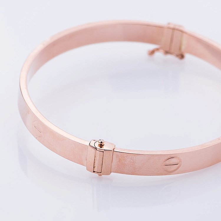 Золотой браслет "Love" без камней б02269 от ювелирного магазина Оникс - 8