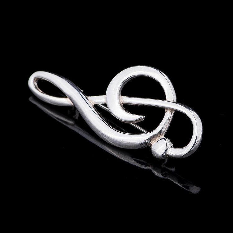 Серебряная брошь "Скрипичний ключ" 16050 от ювелирного магазина Оникс