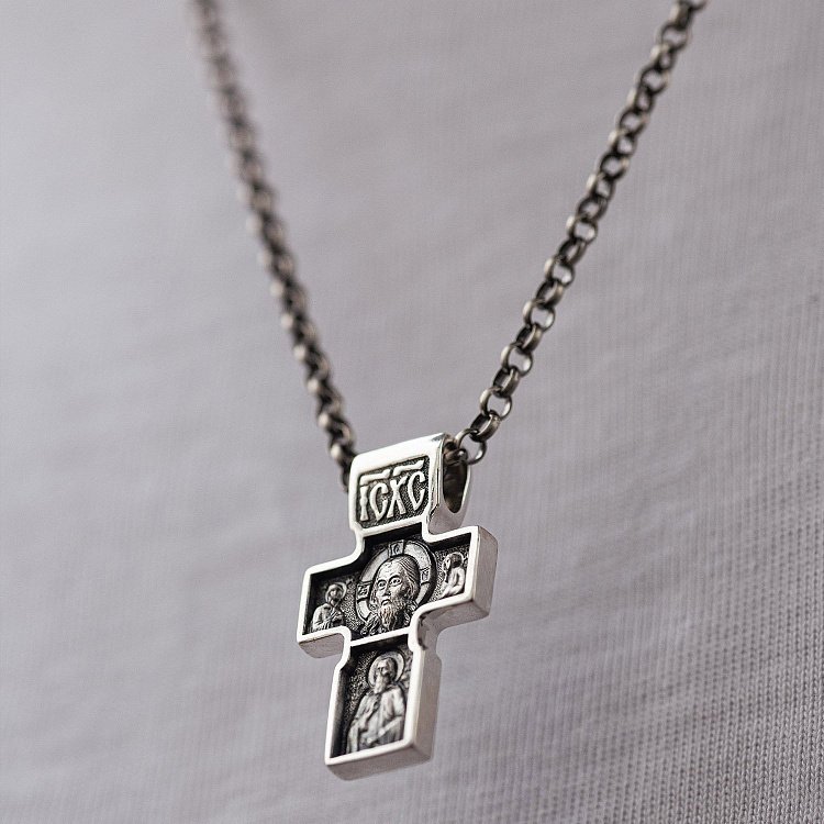 Серебряный крест (чернение) 13325 от ювелирного магазина Оникс - 1