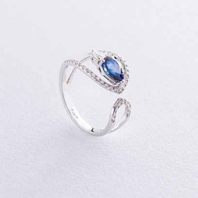 Золотое кольцо (бриллиант, сапфир) R3974Sda №3