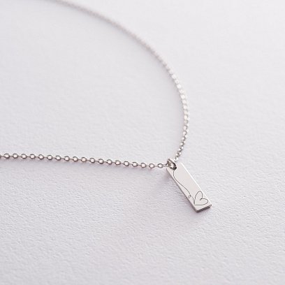 Серебряное колье для гравировки "Символ" (одинарное) 18983 №8