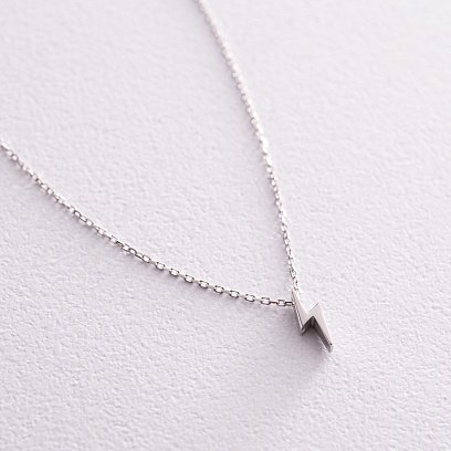 Колье "Молния" в белом золоте кол02287 №4