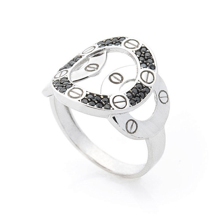 Золотое кольцо с фианитами к05578 от ювелирного магазина Оникс