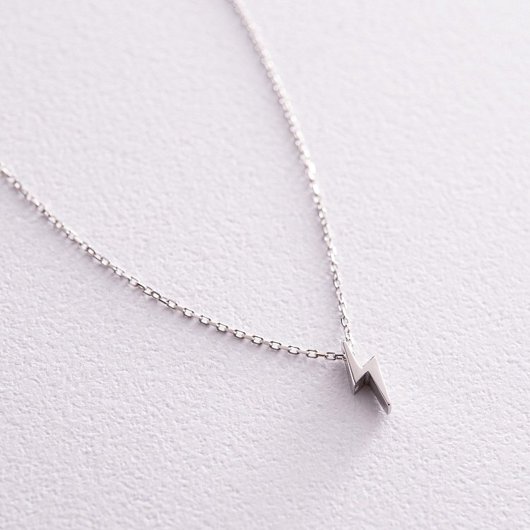 Колье "Молния" в белом золоте кол02287 от ювелирного магазина Оникс - 3