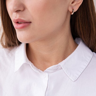 Сережки - кільця в червоному золоті с07431 №2