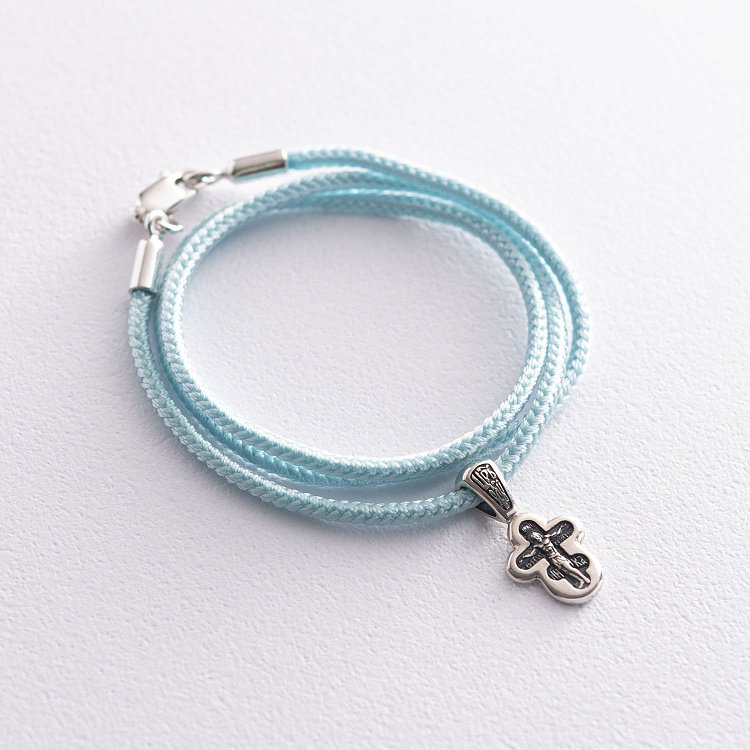 Шелковый шнурок с серебряной застежкой (2 мм) 18738 от ювелирного магазина Оникс - 1