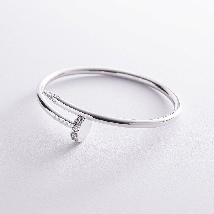 Жесткий браслет "Гвоздь" с бриллиантами (белое золото) 522061121 - 6 Жесткий браслет "Гвоздь" с бриллиантами (белое золото) 522061121 от ювелирного магазина Оникс - 6