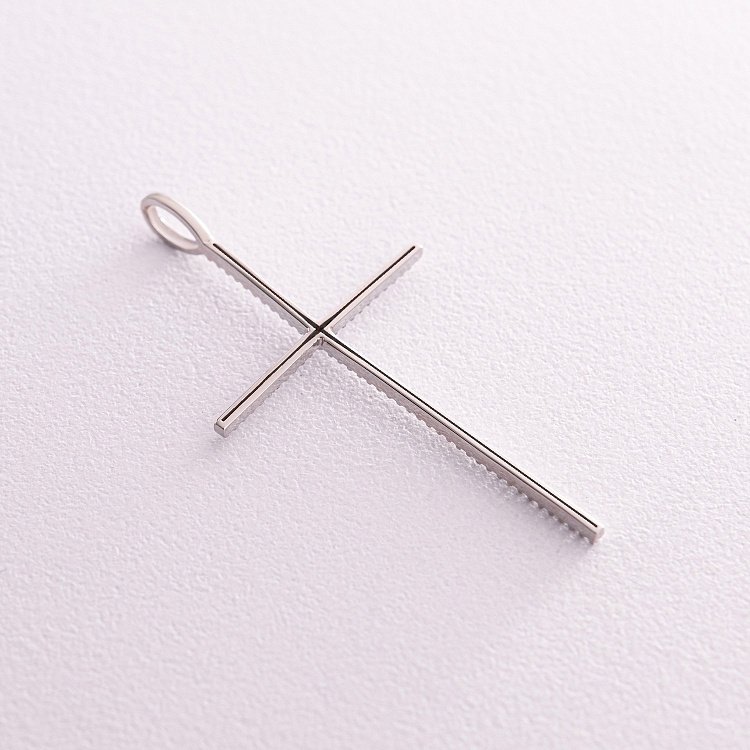 Серебряный крест с черными фианитами 3611 от ювелирного магазина Оникс - 2