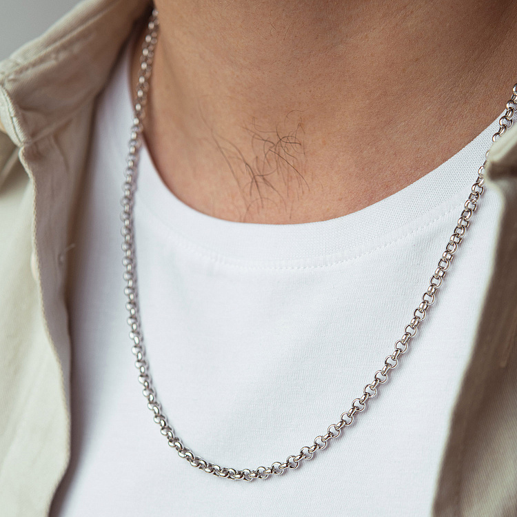 Ланцюжок Ролло в білому золоті ц00362-4 від ювелірного магазину Онікс - 1