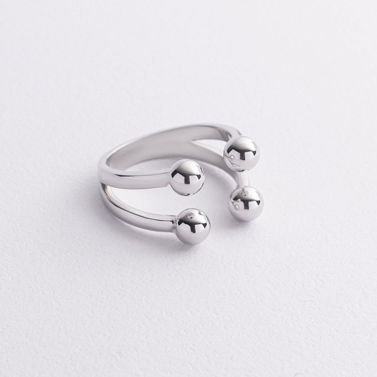 Серебряное кольцо "Шарики" 1546 от ювелирного магазина Оникс - 2