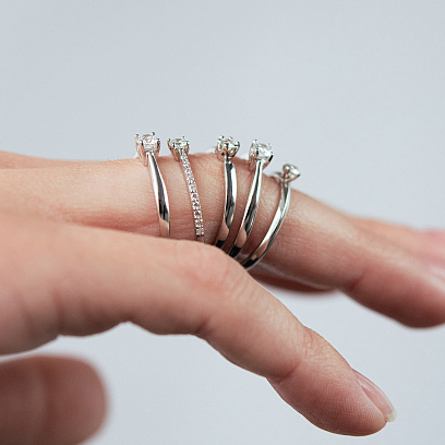 Помолвочное золотое кольцо с бриллиантами 101-10116/2(3.0)б №5