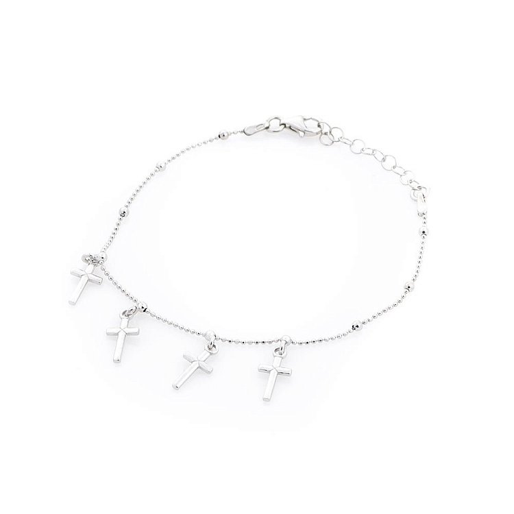 Серебряный браслет с крестиками 141222 от ювелирного магазина Оникс - 2