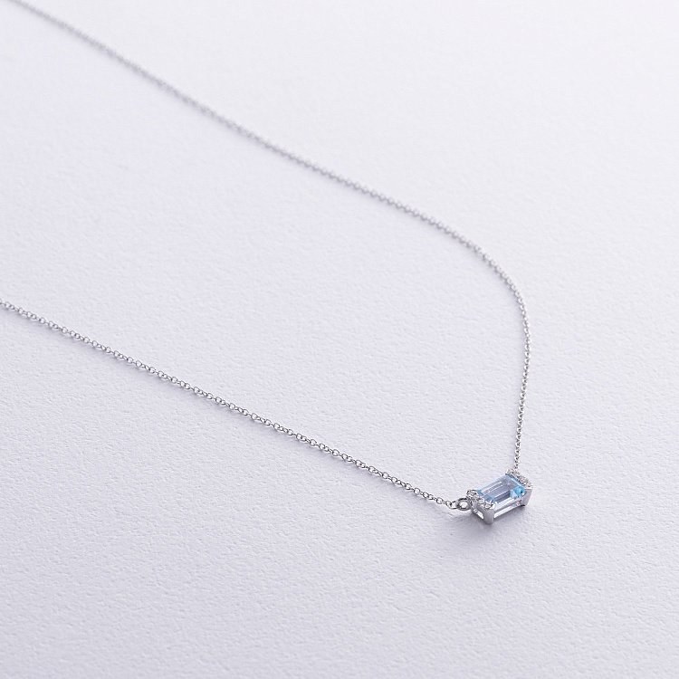 Золоте кольє (топаз, діаманти) колб0119sm від ювелірного магазину Онікс - 2