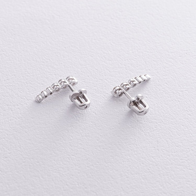 Золотые серьги - пусеты с бриллиантами сб0482м от ювелирного магазина Оникс - 3