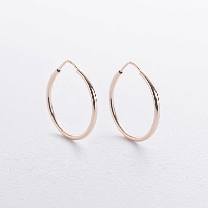 Серьги - кольца в желтом золоте с09224