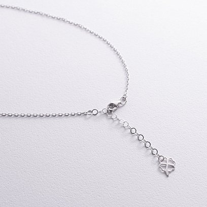 Золотое колье "Клевер" с перламутром кол02552 №5