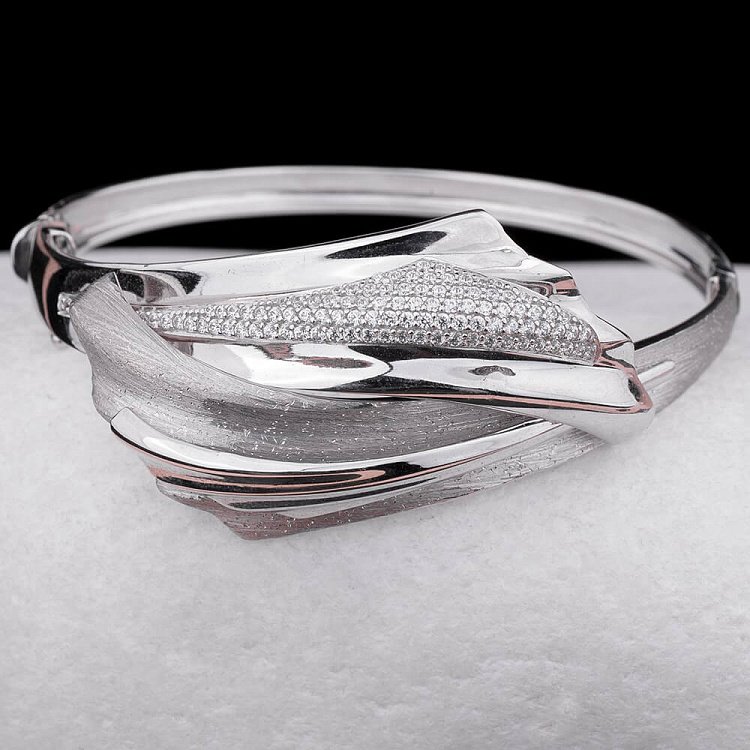 Женский браслет из белого золота с фианитами б00848ж от ювелирного магазина Оникс - 2