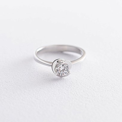 Золотое помолвочное кольцо с фианитом к02601