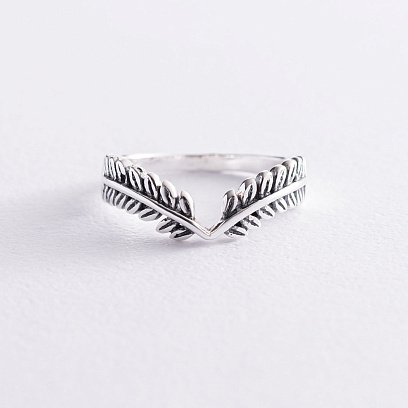 Срібна каблучка "Гілочки" (чорніння) 112203