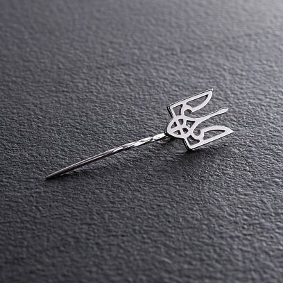 Золотая заколка "Герб Украины - Тризуб" зак00343 №2