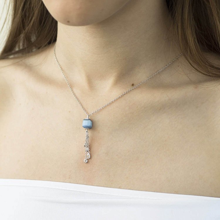 Серебряные серьги (им.улексит, фианит) 122273 - 3 Серебряные серьги (им.улексит, фианит) 122273 от ювелирного магазина Оникс - 3
