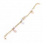 Золотой браслет с подвесками с фианитами б02372 от ювелирного магазина Оникс - 1