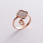 Золотое кольцо с фианитами "Клевер" к04925 от ювелирного магазина Оникс
