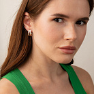 Золотые серьги с фианитами с08271 от ювелирного магазина Оникс - 1