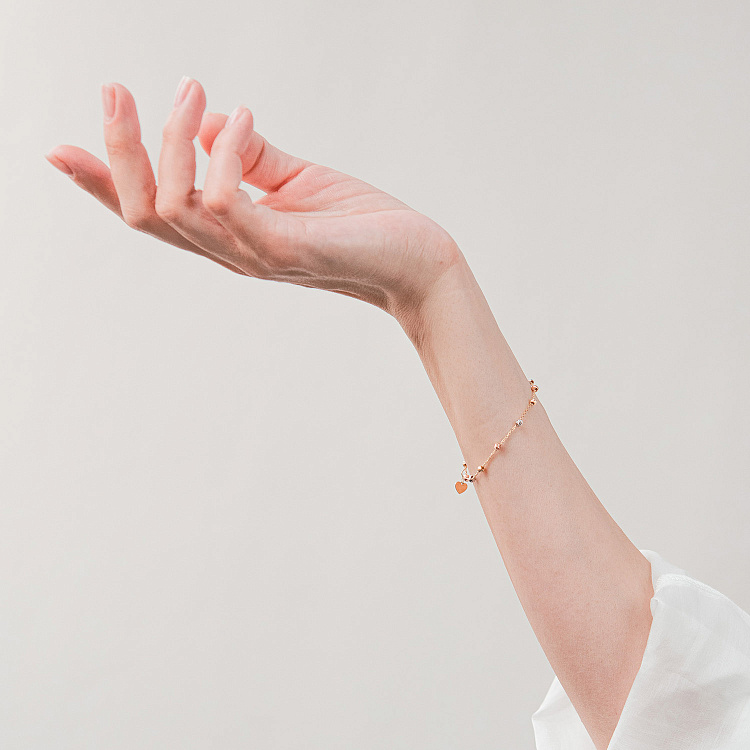 Браслет "Шарики" в желтом золоте б05516 от ювелирного магазина Оникс - 1