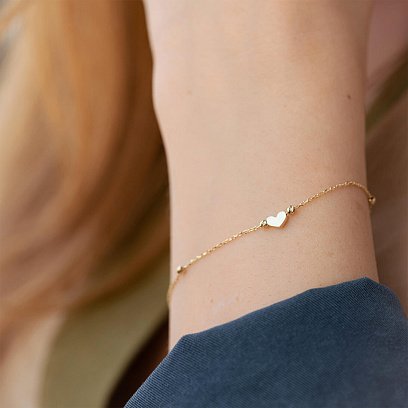 Золотий браслет "Сердечко" б05091 №2