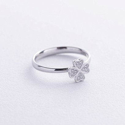 Золотое кольцо "Клевер" с бриллиантами 238561121 №3