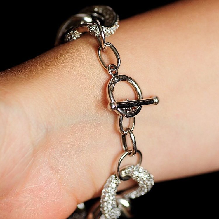 Срібний браслет з фіанітами 14554 від ювелірного магазину Онікс - 2