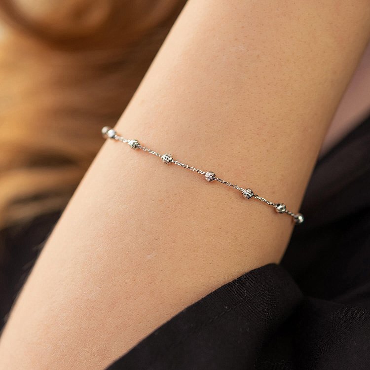 Браслет "Кульки" у білому золоті б05214 від ювелірного магазину Онікс - 3