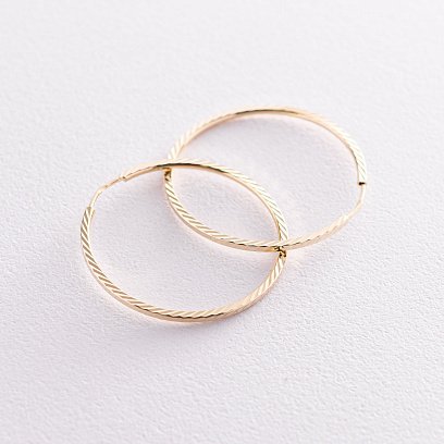 Серьги - кольца в желтом золоте (3.4 см) с07187